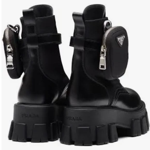 Prada 
Monolith leather and Re-Nylon boots with pouch - Picture 4 of 9